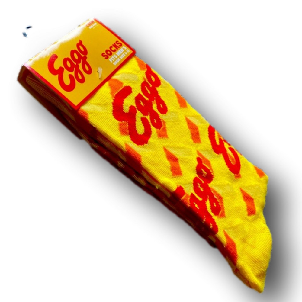 3/$20 Eggo Waffles Funny Novelty Crew Socks - NWT - Picture 3 of 3